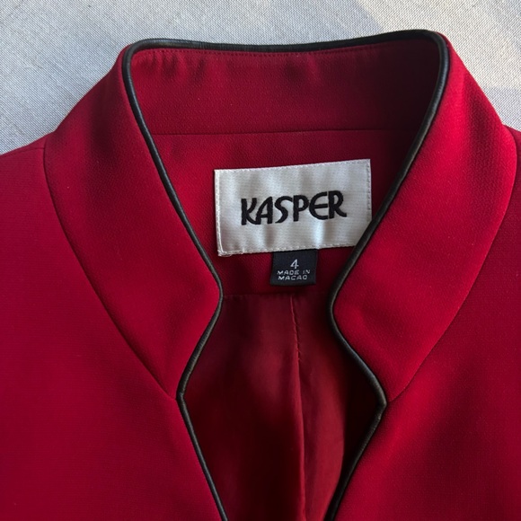 Kasper Rich Red Blazer & Skirt Suit Set Women’s Size 4 | Career Officewear - Picture 4 of 15